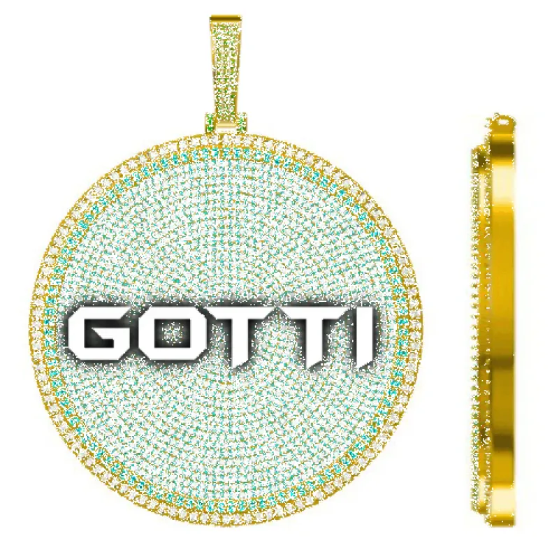 CUSTOM LETTER NECKLACE 3D BIG DISC sold by The GUU Shop