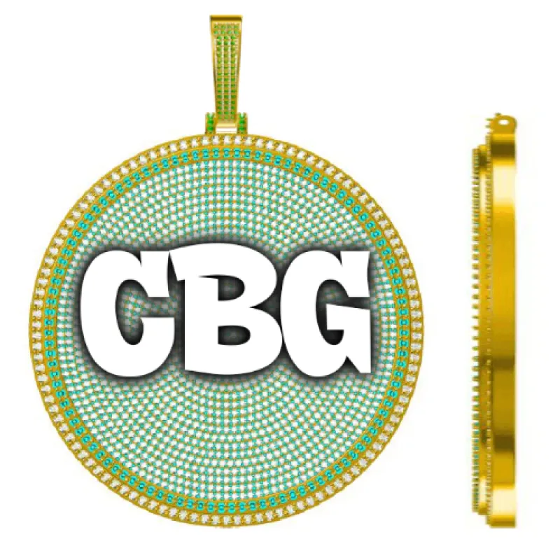 CUSTOM LETTER NECKLACE 3D BIG DISC sold by The GUU Shop