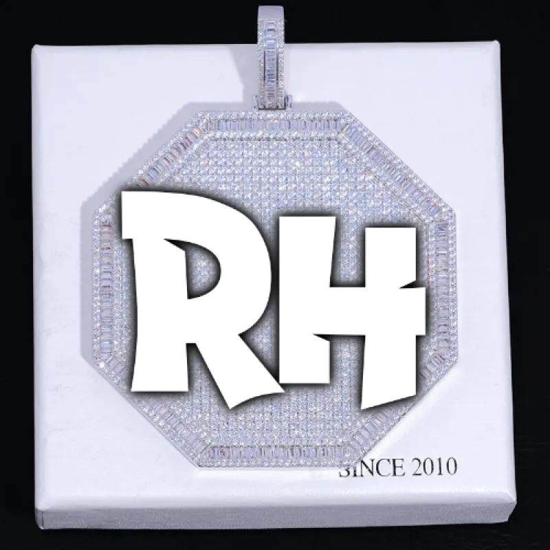 CUSTOM LETTER NECKLACE 3D BIG OCTAGON sold by The GUU Shop