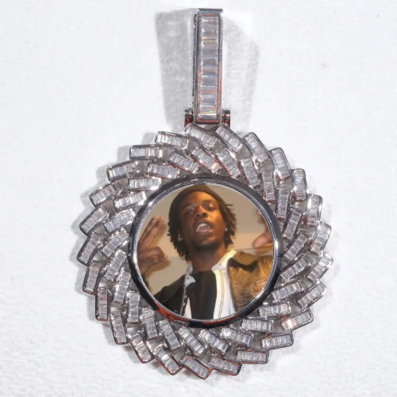 Large 3D Baguette Custom Picture Pendant sold by The GUU Shop