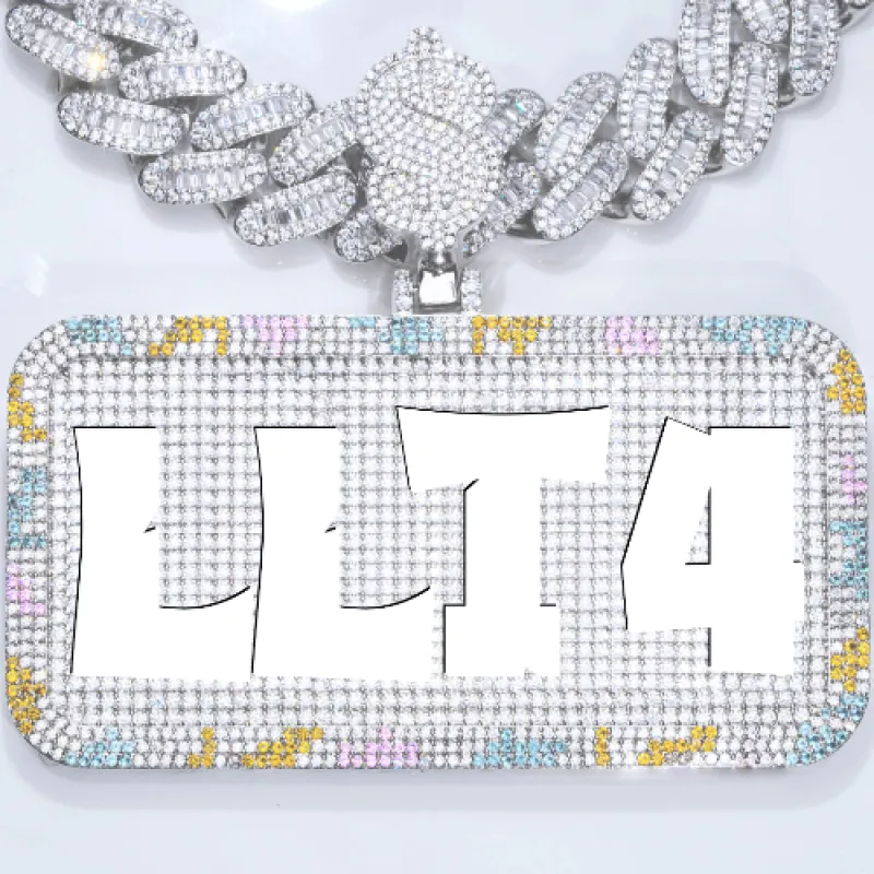 CUSTOM LETTER NECKLACE 3D COLORFUL SQUARE sold by The GUU Shop