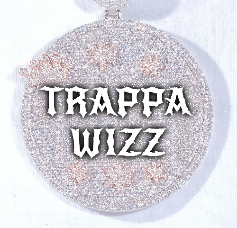 CUSTOM LETTER NECKLACE 3D BIG CROWN DISC sold by The GUU Shop