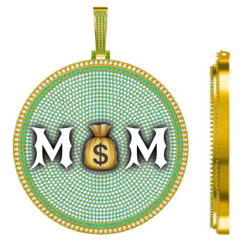 CUSTOM LETTER NECKLACE 3D BIG DISC sold by The GUU Shop