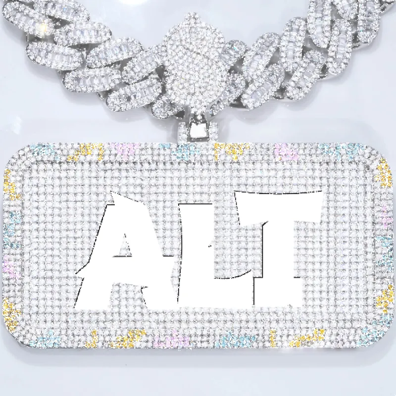 CUSTOM LETTER NECKLACE 3D COLORFUL SQUARE sold by The GUU Shop