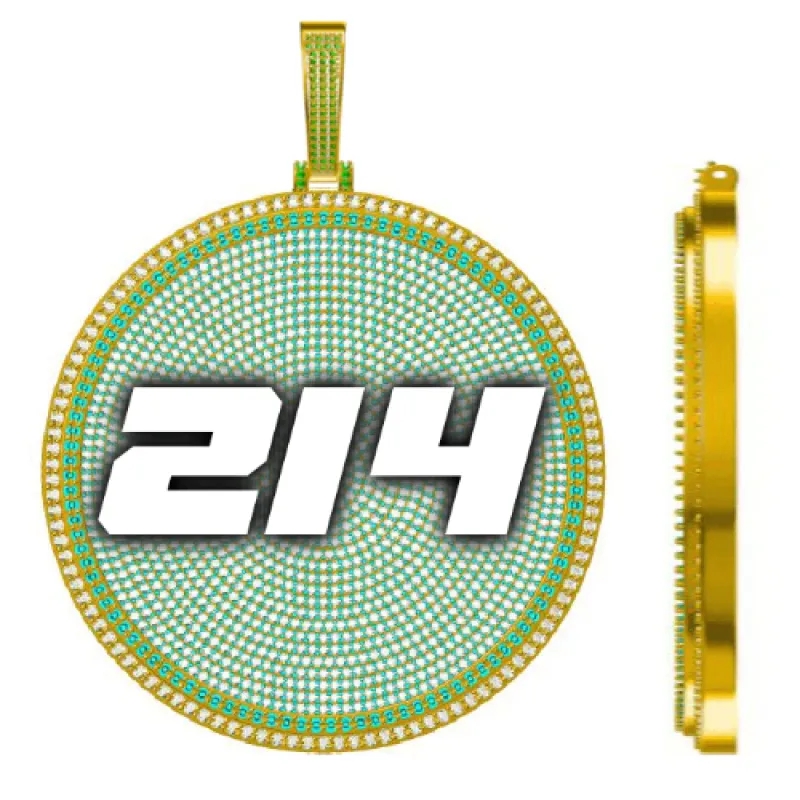 CUSTOM LETTER NECKLACE 3D BIG DISC sold by The GUU Shop