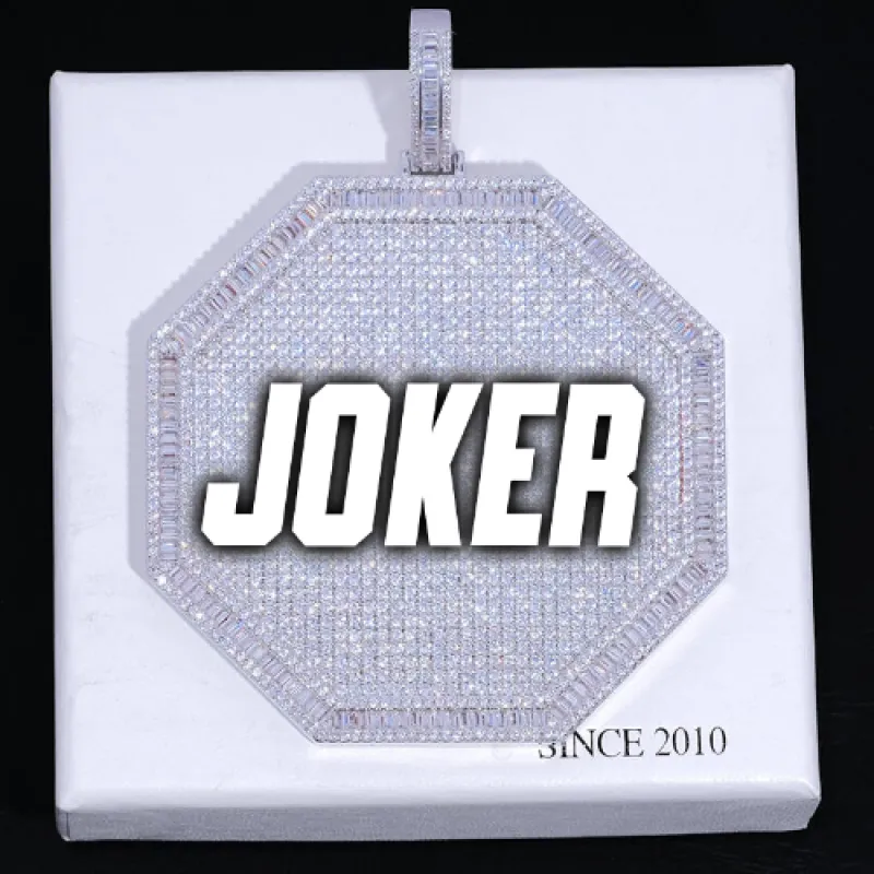 CUSTOM LETTER NECKLACE 3D BIG OCTAGON sold by The GUU Shop