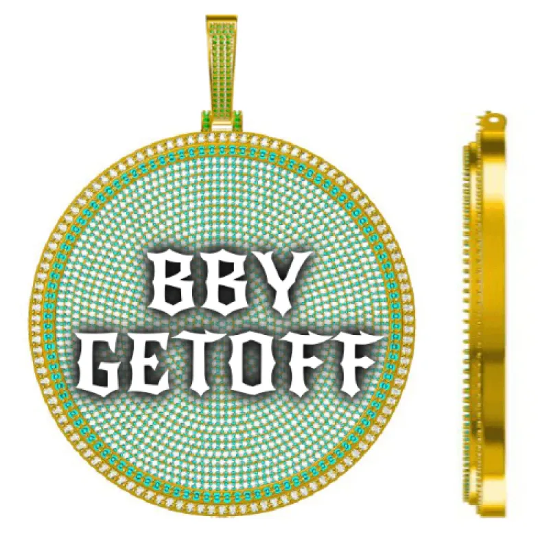 CUSTOM LETTER NECKLACE 3D BIG DISC sold by The GUU Shop