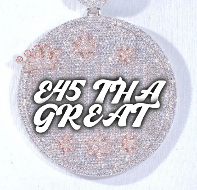 CUSTOM LETTER NECKLACE 3D BIG CROWN DISC made by The GUU Shop