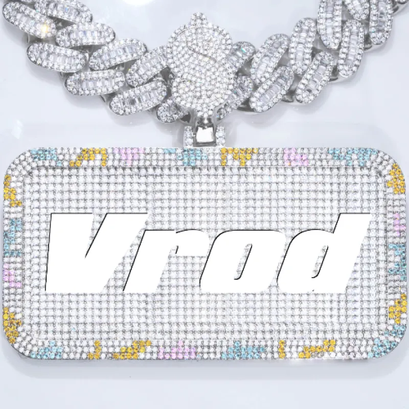 CUSTOM LETTER NECKLACE 3D COLORFUL SQUARE sold by The GUU Shop