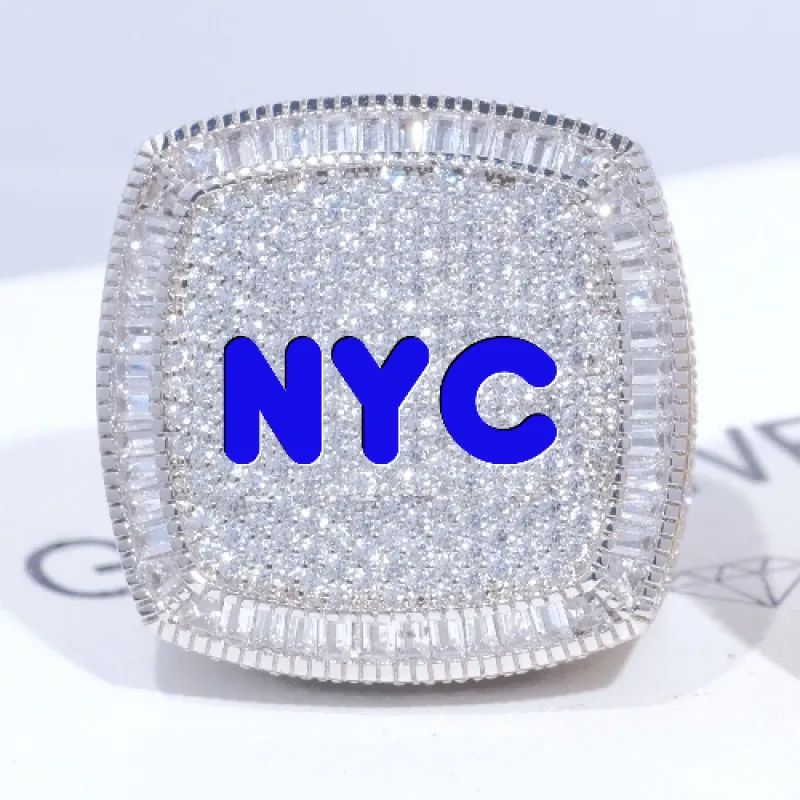 CUSTOM LETTER 3D ICED RING sold by The GUU Shop