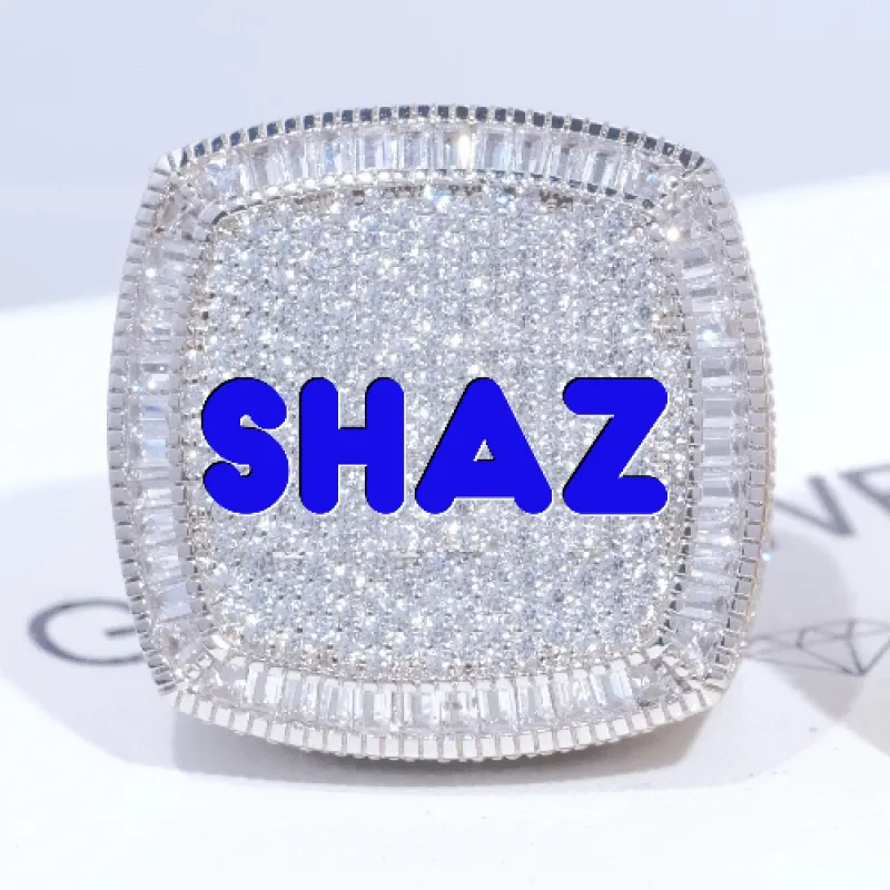 CUSTOM LETTER 3D ICED RING sold by The GUU Shop