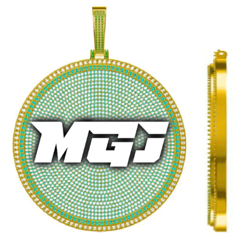 CUSTOM LETTER NECKLACE 3D BIG DISC sold by The GUU Shop