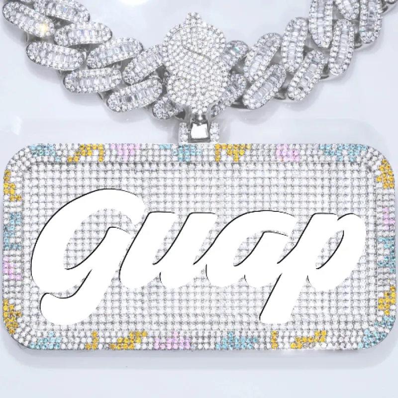 CUSTOM LETTER NECKLACE 3D COLORFUL SQUARE sold by The GUU Shop