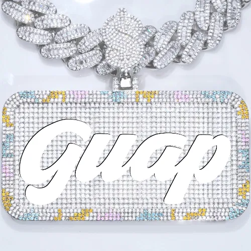 CUSTOM LETTER NECKLACE 3D COLORFUL SQUARE sold by The GUU Shop