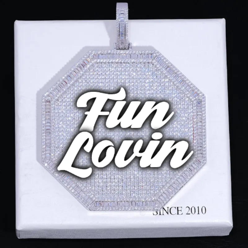 CUSTOM LETTER NECKLACE 3D BIG OCTAGON sold by The GUU Shop