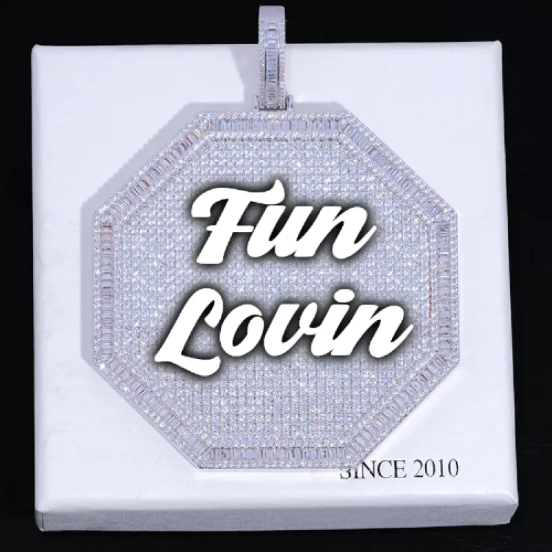 CUSTOM LETTER NECKLACE 3D BIG OCTAGON sold by The GUU Shop