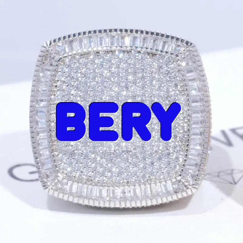 CUSTOM LETTER 3D ICED RING sold by The GUU Shop