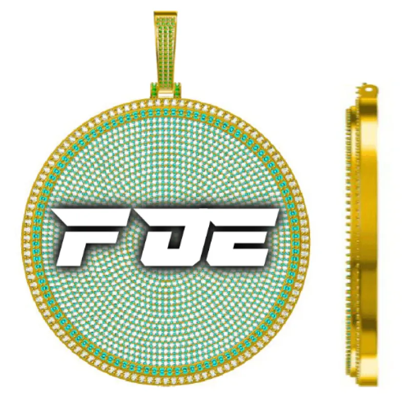 CUSTOM LETTER NECKLACE 3D BIG DISC sold by The GUU Shop