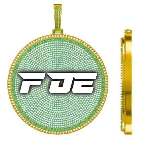 CUSTOM LETTER NECKLACE 3D BIG DISC sold by The GUU Shop