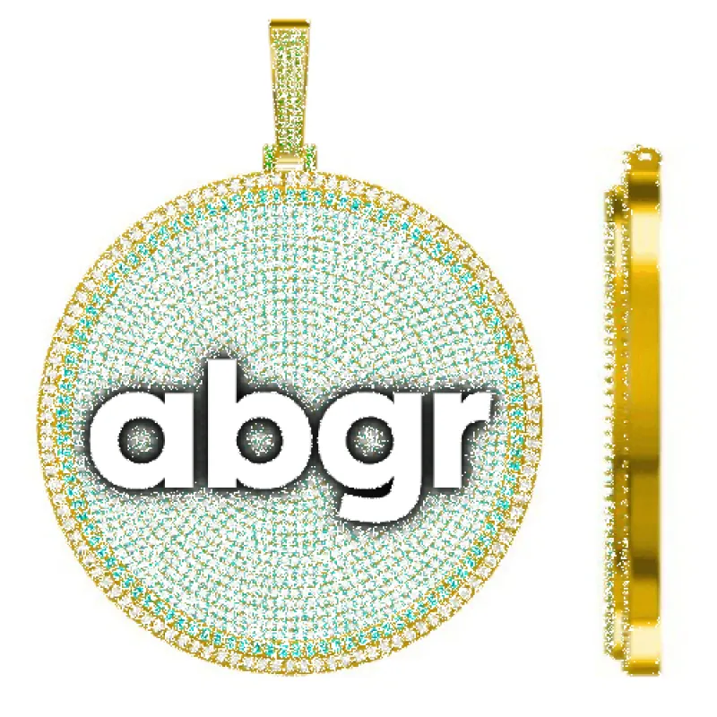 CUSTOM LETTER NECKLACE 3D BIG DISC sold by The GUU Shop