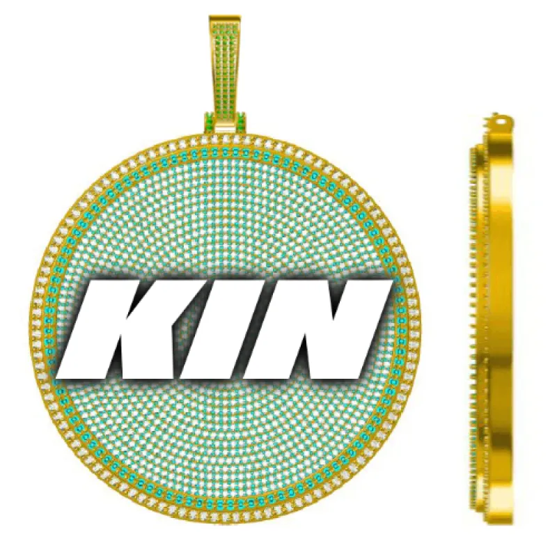 CUSTOM LETTER NECKLACE 3D BIG DISC sold by The GUU Shop