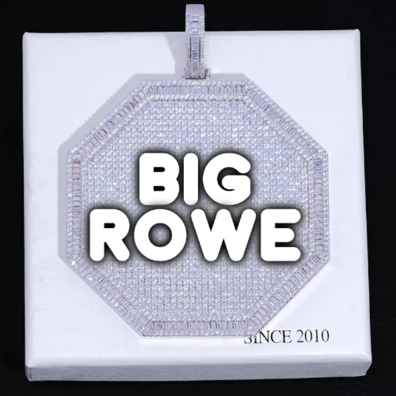 CUSTOM LETTER NECKLACE 3D BIG OCTAGON sold by The GUU Shop