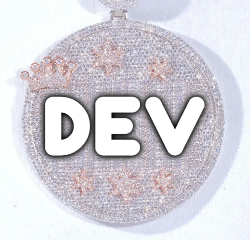 CUSTOM LETTER NECKLACE 3D BIG CROWN DISC sold by The GUU Shop