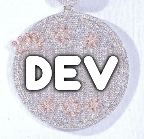 CUSTOM LETTER NECKLACE 3D BIG CROWN DISC sold by The GUU Shop