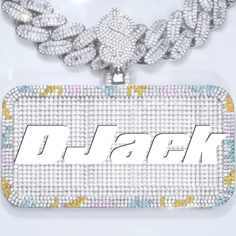 CUSTOM LETTER NECKLACE 3D COLORFUL SQUARE sold by The GUU Shop