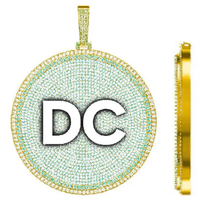 CUSTOM LETTER NECKLACE 3D BIG DISC made by The GUU Shop