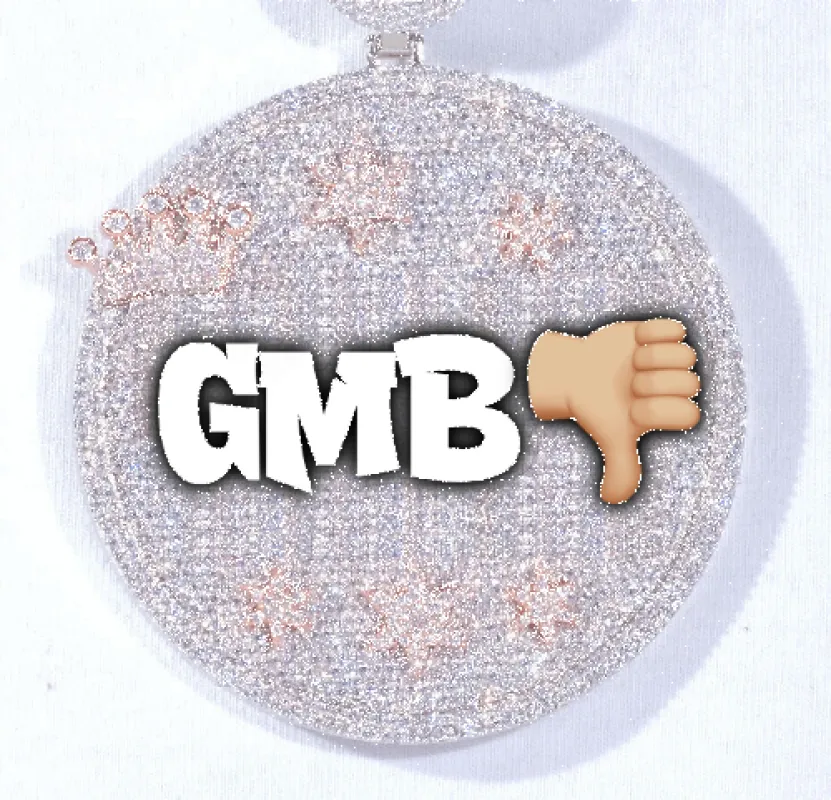 CUSTOM LETTER NECKLACE 3D BIG CROWN DISC sold by The GUU Shop