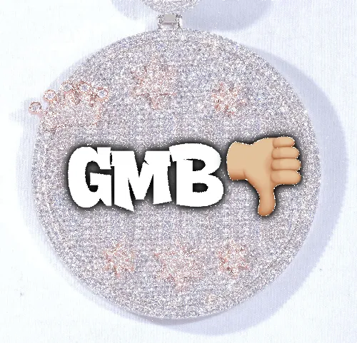 CUSTOM LETTER NECKLACE 3D BIG CROWN DISC sold by The GUU Shop