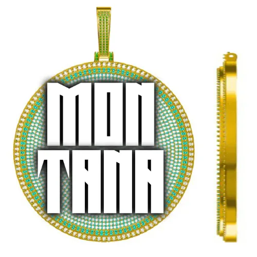 CUSTOM LETTER NECKLACE 3D BIG DISC sold by The GUU Shop