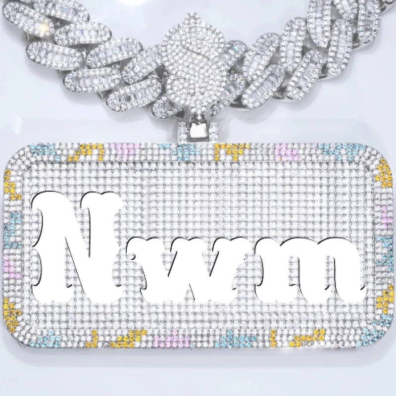 CUSTOM LETTER NECKLACE 3D COLORFUL SQUARE sold by The GUU Shop