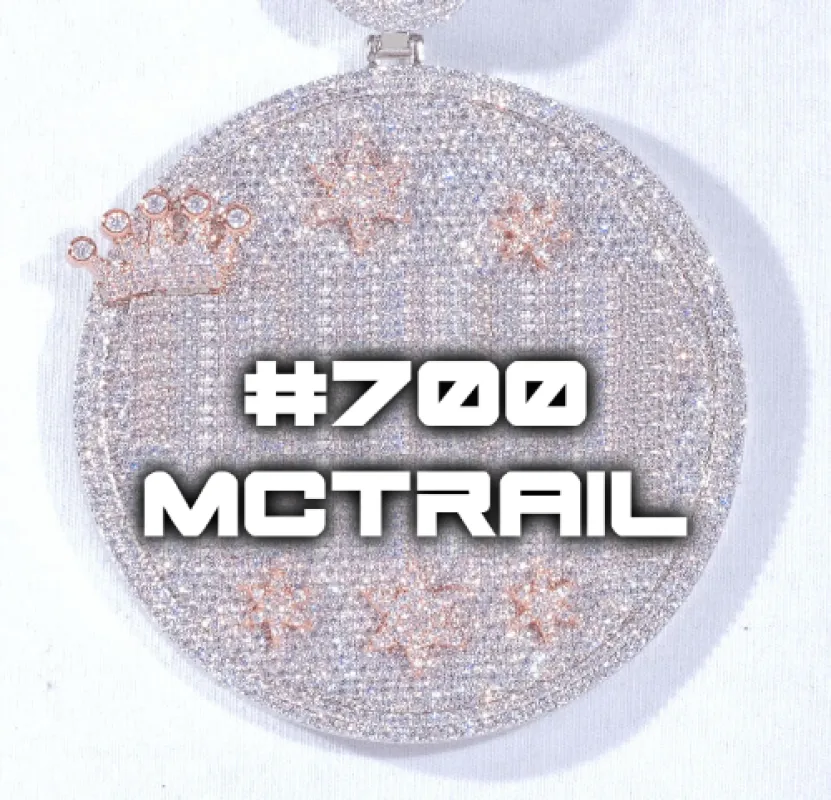 CUSTOM LETTER NECKLACE 3D BIG CROWN DISC sold by The GUU Shop