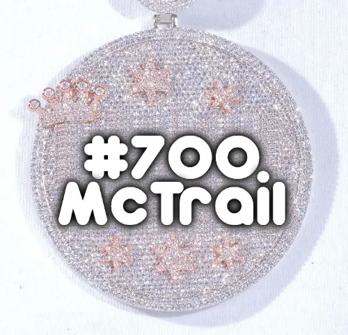 CUSTOM LETTER NECKLACE 3D BIG CROWN DISC sold by The GUU Shop