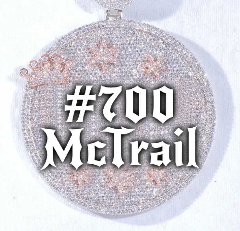 CUSTOM LETTER NECKLACE 3D BIG CROWN DISC sold by The GUU Shop