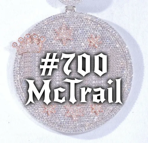 CUSTOM LETTER NECKLACE 3D BIG CROWN DISC sold by The GUU Shop