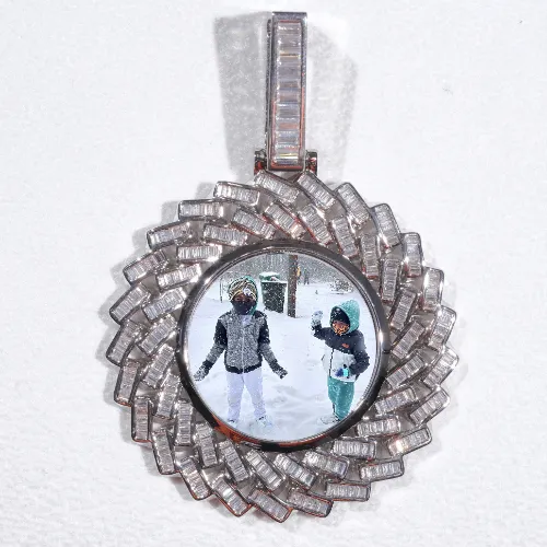 Large 3D Baguette Custom Picture Pendant sold by The GUU Shop