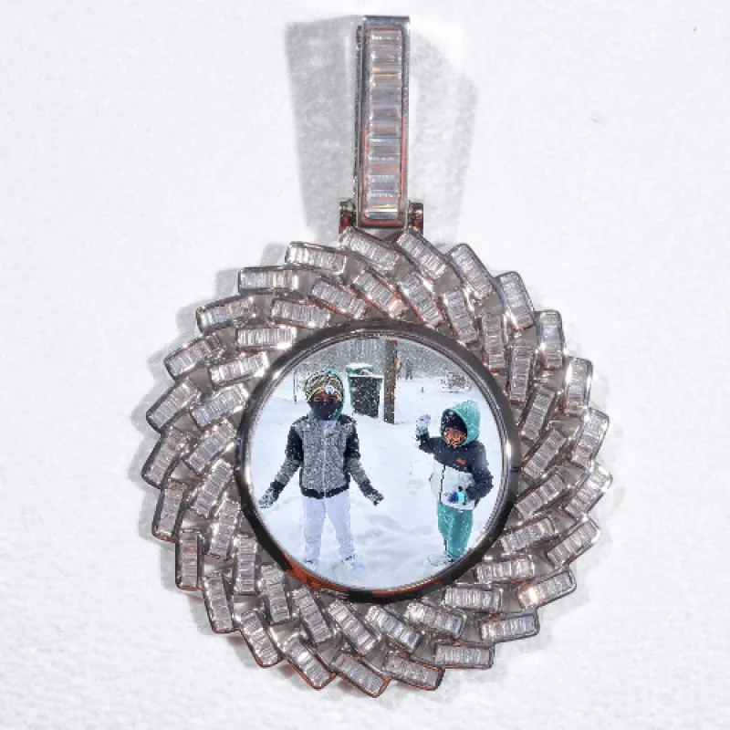 Large 3D Baguette Custom Picture Pendant sold by The GUU Shop