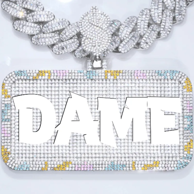 CUSTOM LETTER NECKLACE 3D COLORFUL SQUARE sold by The GUU Shop