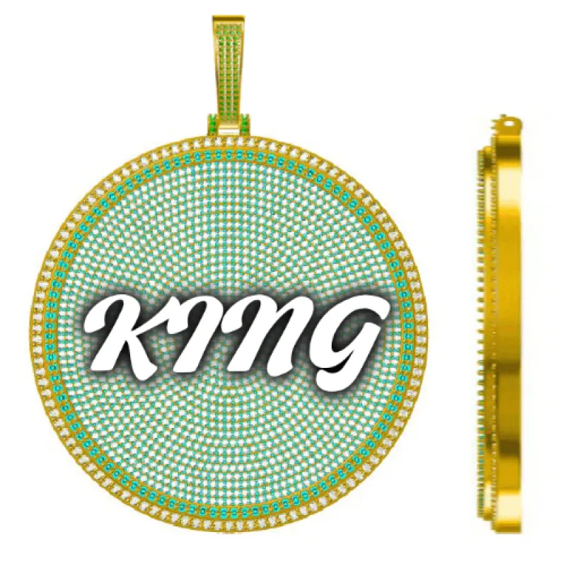 CUSTOM LETTER NECKLACE 3D BIG DISC made by The GUU Shop