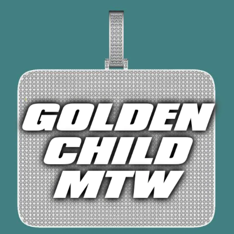 CUSTOM LETTER NECKLACE 3D BIG SQUARE sold by The GUU Shop