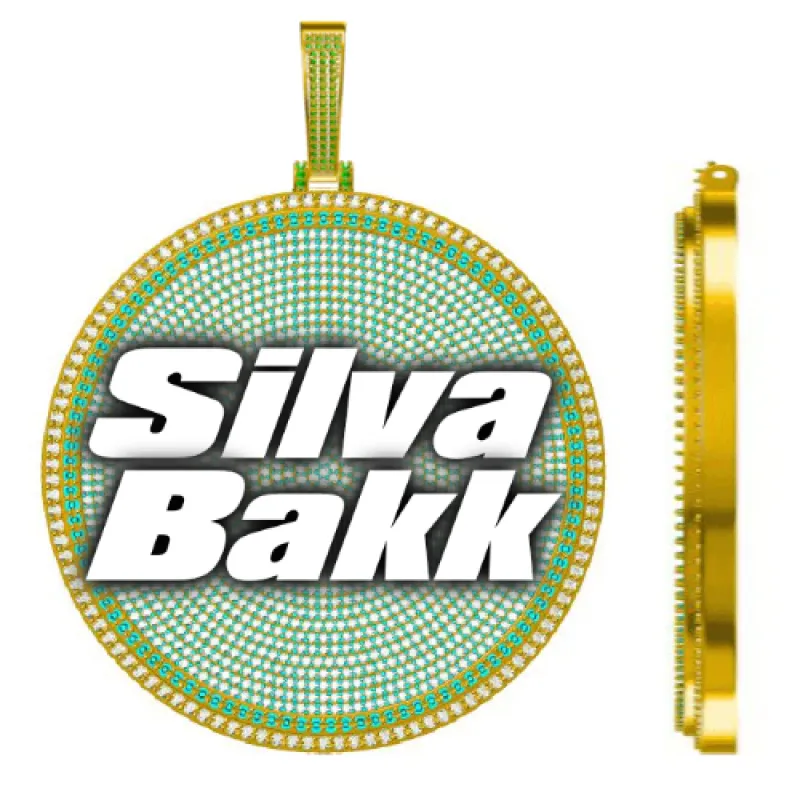 CUSTOM LETTER NECKLACE 3D BIG DISC sold by The GUU Shop