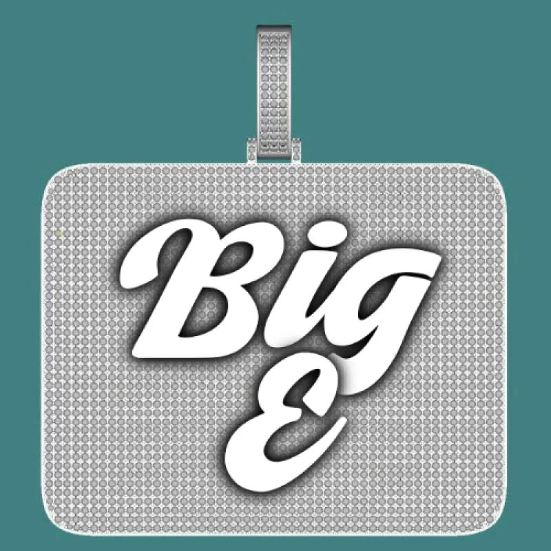 CUSTOM LETTER NECKLACE 3D BIG SQUARE sold by The GUU Shop