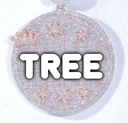 CUSTOM LETTER NECKLACE 3D BIG CROWN DISC sold by The GUU Shop