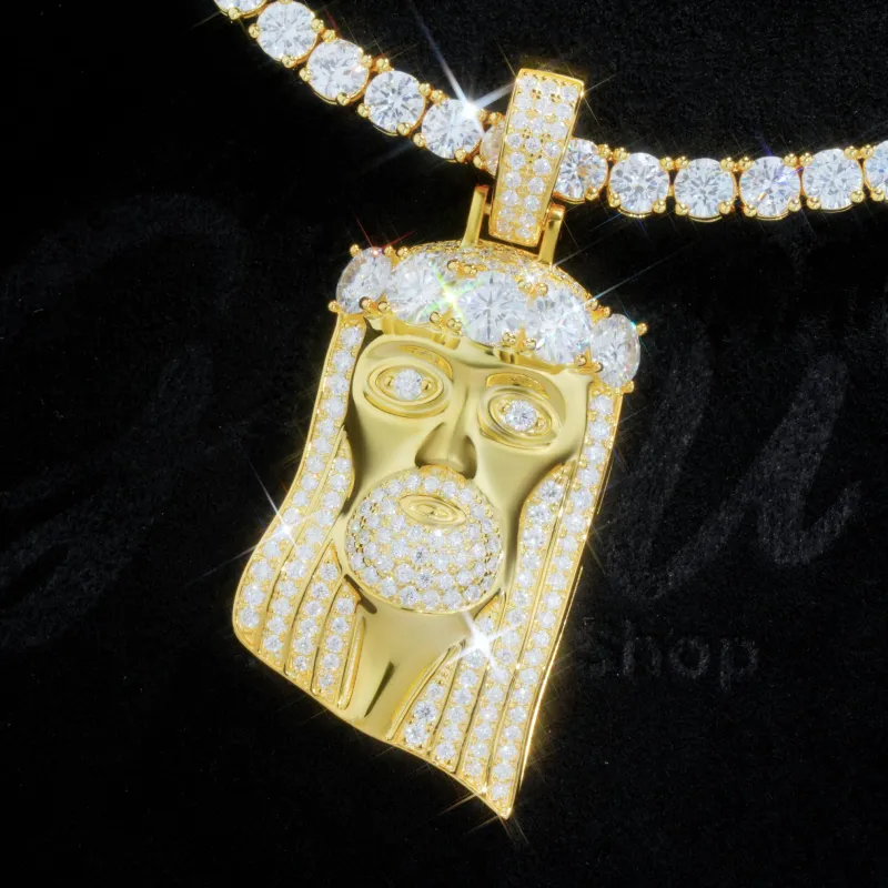 925S & VVS Moissanite Large Diamond Jesus In Gold sold by The GUU Shop