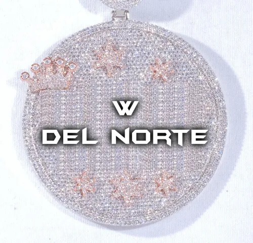 CUSTOM LETTER NECKLACE 3D BIG CROWN DISC sold by The GUU Shop