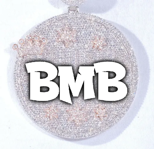 CUSTOM LETTER NECKLACE 3D BIG CROWN DISC sold by The GUU Shop