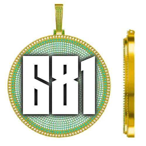 CUSTOM LETTER NECKLACE 3D BIG DISC sold by The GUU Shop